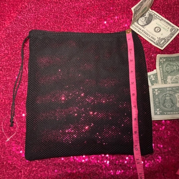 Mesh Fishnet Money Bag Wristlet Wallet See Through Purse Rave Dancewear goth emo - Picture 5 of 17